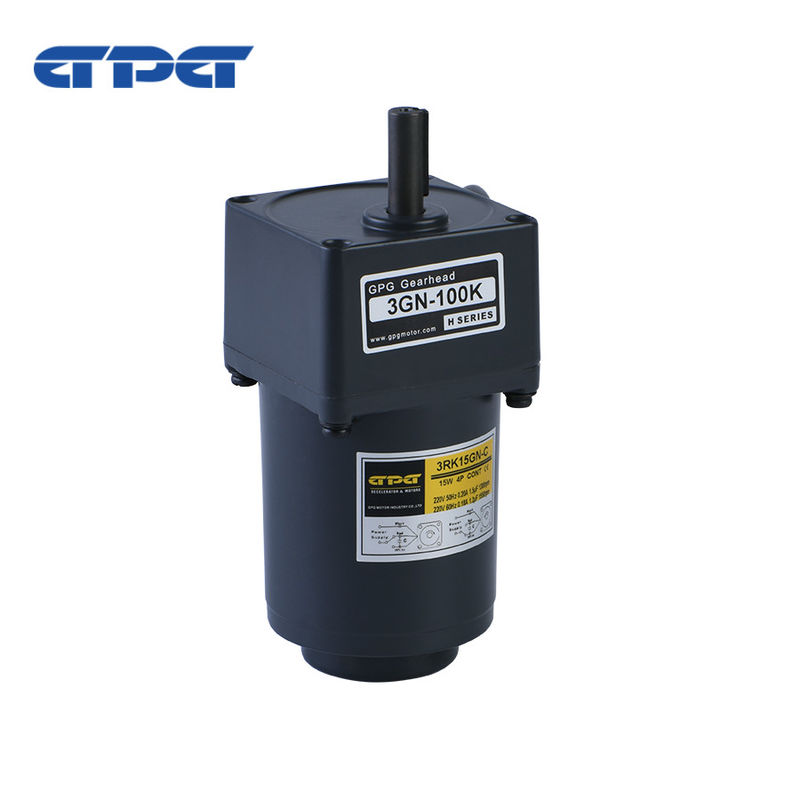 Motor de engrenagem AC classificado IP44 com velocidade de entrada de 1400-1700 rpm e resistência de isolamento de 100MΩ min
